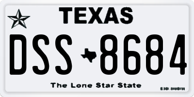 TX license plate DSS8684