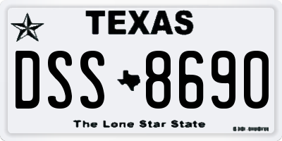 TX license plate DSS8690