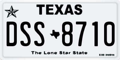 TX license plate DSS8710
