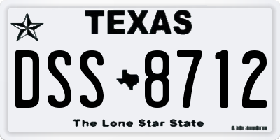 TX license plate DSS8712