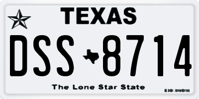 TX license plate DSS8714