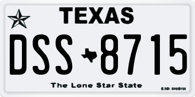 TX license plate DSS8715