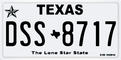 TX license plate DSS8717