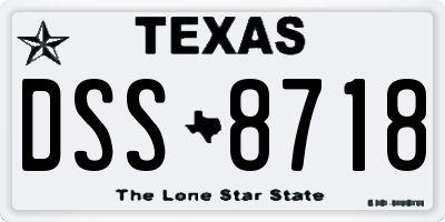 TX license plate DSS8718