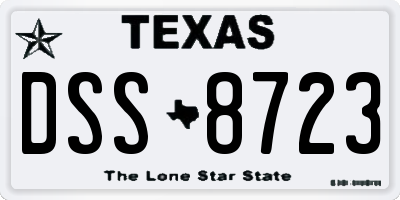 TX license plate DSS8723