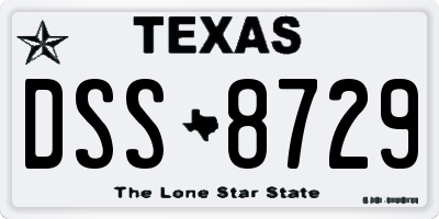 TX license plate DSS8729