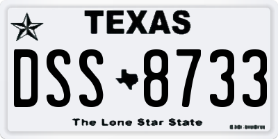 TX license plate DSS8733