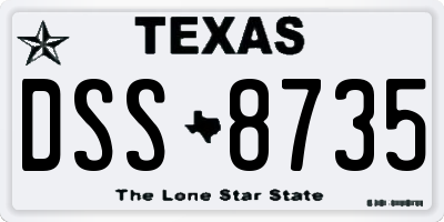 TX license plate DSS8735