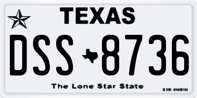 TX license plate DSS8736