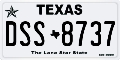 TX license plate DSS8737