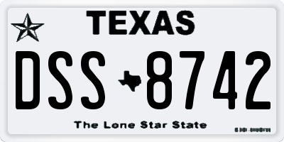 TX license plate DSS8742