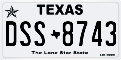 TX license plate DSS8743