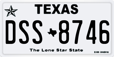 TX license plate DSS8746