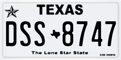 TX license plate DSS8747