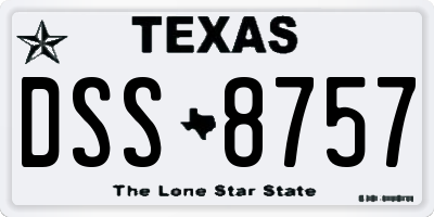 TX license plate DSS8757