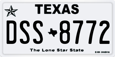 TX license plate DSS8772