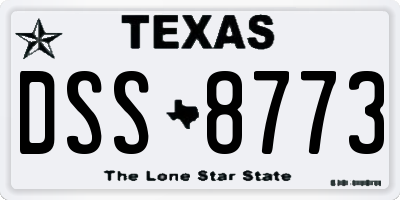 TX license plate DSS8773