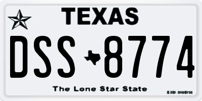TX license plate DSS8774