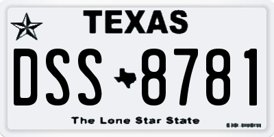 TX license plate DSS8781