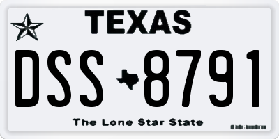 TX license plate DSS8791