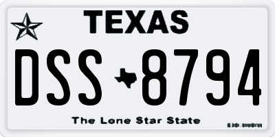 TX license plate DSS8794