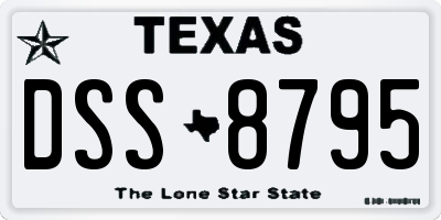 TX license plate DSS8795