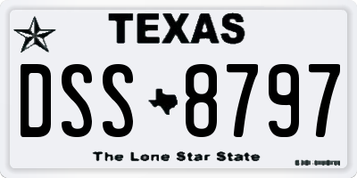 TX license plate DSS8797