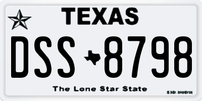 TX license plate DSS8798
