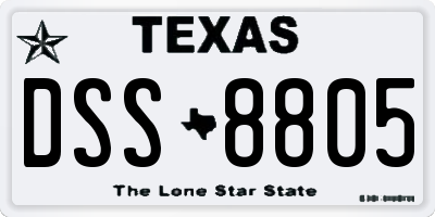 TX license plate DSS8805