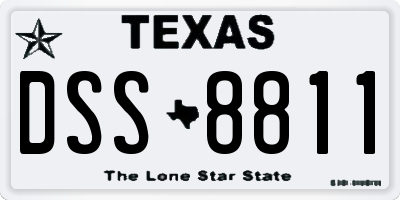 TX license plate DSS8811