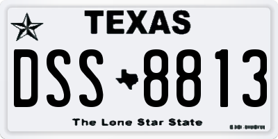 TX license plate DSS8813