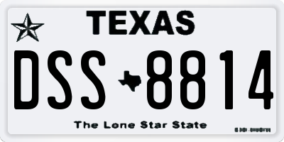 TX license plate DSS8814