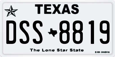 TX license plate DSS8819