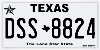 TX license plate DSS8824