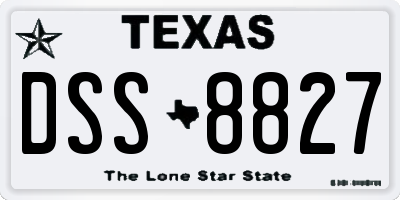 TX license plate DSS8827