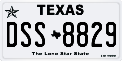 TX license plate DSS8829