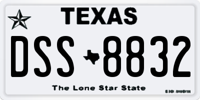 TX license plate DSS8832