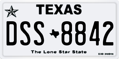 TX license plate DSS8842