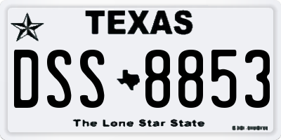 TX license plate DSS8853