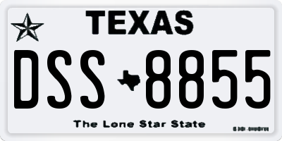 TX license plate DSS8855