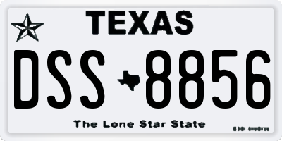 TX license plate DSS8856