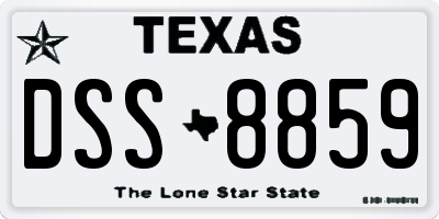 TX license plate DSS8859