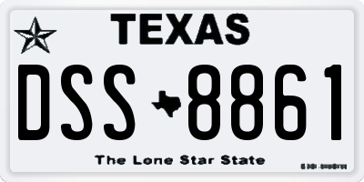 TX license plate DSS8861