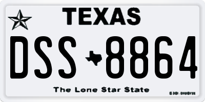 TX license plate DSS8864