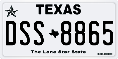 TX license plate DSS8865