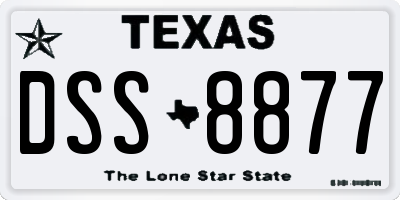 TX license plate DSS8877