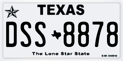 TX license plate DSS8878