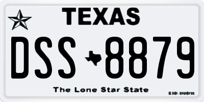 TX license plate DSS8879