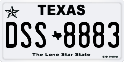 TX license plate DSS8883