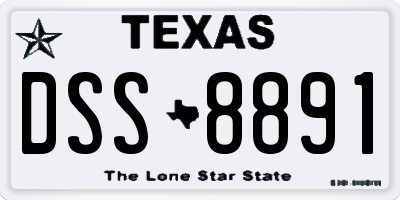 TX license plate DSS8891